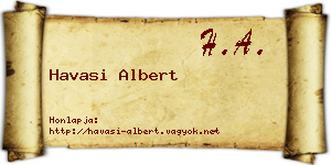 Havasi Albert névjegykártya
