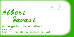 albert havasi business card